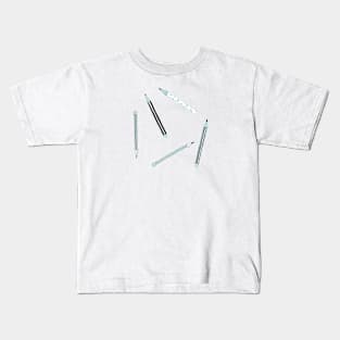 Pencils Blue - Full Size Image Kids T-Shirt